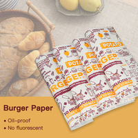100 feuilles de papier sulfurisé personnalisées pour emballer les pizzas, les hamburgers, les frites, les sandwichs au poulet, le sucre et les aliments de type charcuterie