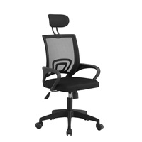 2025 Chaise de bureau en maille pour personnel de vente directe d'usine Noir ergonomique avec maille et synthétique