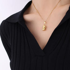 สร้อยคอสแตนเลสพร้อมจี้<span class=keywords><strong>พระ</strong></span>พุทธรูปทองคำ,สร้อยคอจี้<span class=keywords><strong>พระ</strong></span>สีทองพระโพธิสัตว์ - Product Image 2