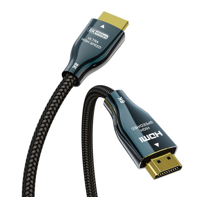 8K HDMI Cable 2.1 Ultra High Speed 48Gbps 10K 8K60 4K120 HDR ARC Blue Zinc Alloy Shell Braided HDMI Cord for 8K TV Monitor