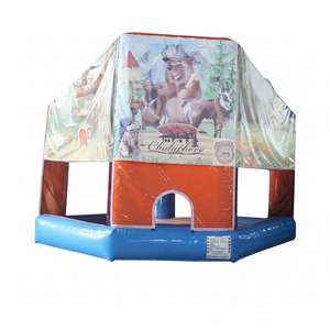 Castillo inflable con tobogán para alquiler comercial en fiestas infantiles al aire libre - Product Image 1