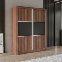 Zq ensemble de meubles de chambre à coucher Queen Size ensemble de meubles de chambre à coucher modernes armoire à portes coulissantes en bois mélamine et Table de maquillage