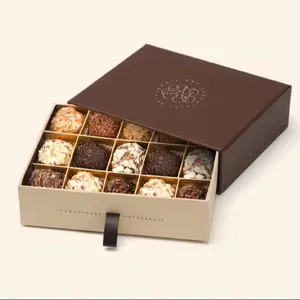 Op Maat Bedrukt Chocolade Papier Geschenkdozen Food Grade Candy Macaron Chocoladereep Verpakking Wegwerp Chocolade Verpakking Doos