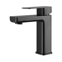 Robinet de salle de bain de luxe monotrou en acier inoxydable 304 brossé, style moderne et minimaliste, à poser sur le plan, mitigeur eau chaude/froide avec valve en céramique