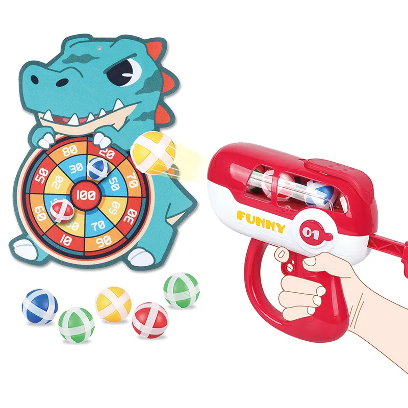 Mainan Game anak Target bola lengket Dartboard lempar dinosaurus anak permainan papan menembak dengan 8 bola