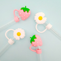Couvre-pailles en PVC personnalisés de 10 mm compatibles avec les gobelets de 40 oz, bouchons anti-poussière, fleurs, accessoires pour gobelets à boire