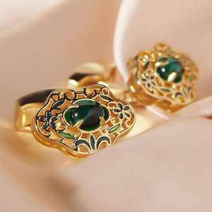 男性と女性のための新しい流行の18K金メッキターコイズカフスボタンピースロックシャツ - Product Image 2