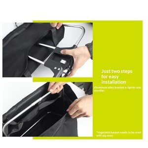 กระเป๋าเก็บของด้านหน้าพร้อมขายึด กระเป๋าเก็บของด้านหน้าแบบดั้งเดิม กระเป๋าตะกร้าใส่ผักและขายึดภายในสำหรับจักรยานพับได้บรอมป์ตัน - Product Image 2