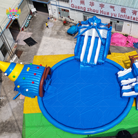 Fabricant chinois d'équipements de parcs d'attractions gonflables, parc aquatique gonflable avec piscine et toboggan