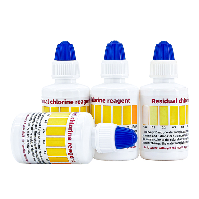 30mL Liquid Residual Chlorine Reagent 0-2mg/L Range High Precision Aquaculture Drinking Water Pool Factory Direct Jubway 99%