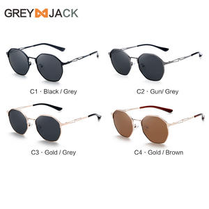 Lunettes de soleil rétro Greyjack, monture intégrale, verres TAC, protection UV400, design métallique unisexe tendance - Product Image 3