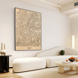 Arte della parete in legno 3d fatta a mano taglio laser 3D strade mappe della città decorativo da parete - Product Image 3