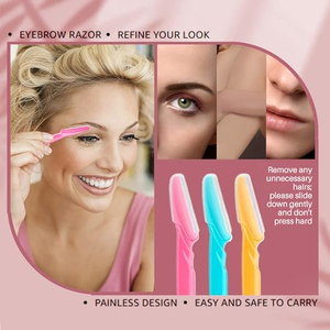 Lot de trois ciseaux de précision pour sourcils, couteaux de rasage tranchants, outils de toilettage des sourcils, vente en gros usine - Product Image 3