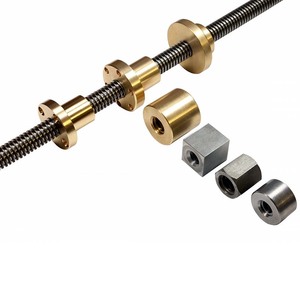 Chất lượng cao 20mm hình thang ren thép que <span class=keywords><strong>Acme</strong></span> chì vít mặt bích <span class=keywords><strong>Nut</strong></span> 4mm Pitch bánh thành phần cốt lõi cho gia công CNC - Product Image 1