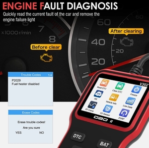Lector de código OBD2, Detector de fallas del motor OBD2, escáner de diagnóstico de coche, herramienta de diagnóstico de batería, dispositivo de diagnóstico V302 - Product Image 5