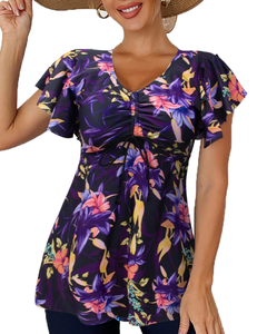 Wholesale Floral Skirt Style Tankini <b>Conservative</b> Hot Spring Swimsuit Traditional Bikini Set with Waist Detail for Women 1 Piece - Product Image 1