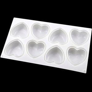 Moule à dessert en silicone 8 cavités en forme de cœur pour gâteaux mousse français, outil lisse et soyeux pour des gâteaux parfaits - Product Image 2