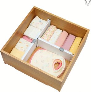 4 Pack Expandable Plastic PS+ABS Wardrobe <b>Drawer</b> Divider Clothing Organizer Detachable Design Five Layers Injection Neat Floor - Product Image 4