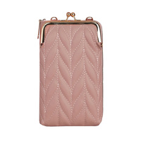 Petit portefeuille de téléphone en cuir PU à bandoulière pour femmes à la mode Mini étui de téléphone portable portable avec 2 sangles