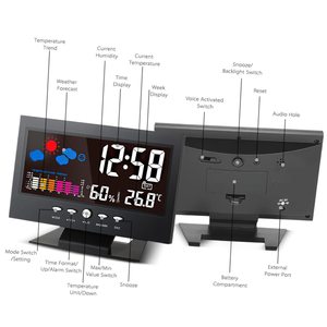 LCD đồng hồ kỹ thuật số bằng giọng nói-kích hoạt vĩnh viễn lịch đồng hồ báo thức với thời gian/ngày/tuần/nhiệt độ hiển thị - Product Image 2