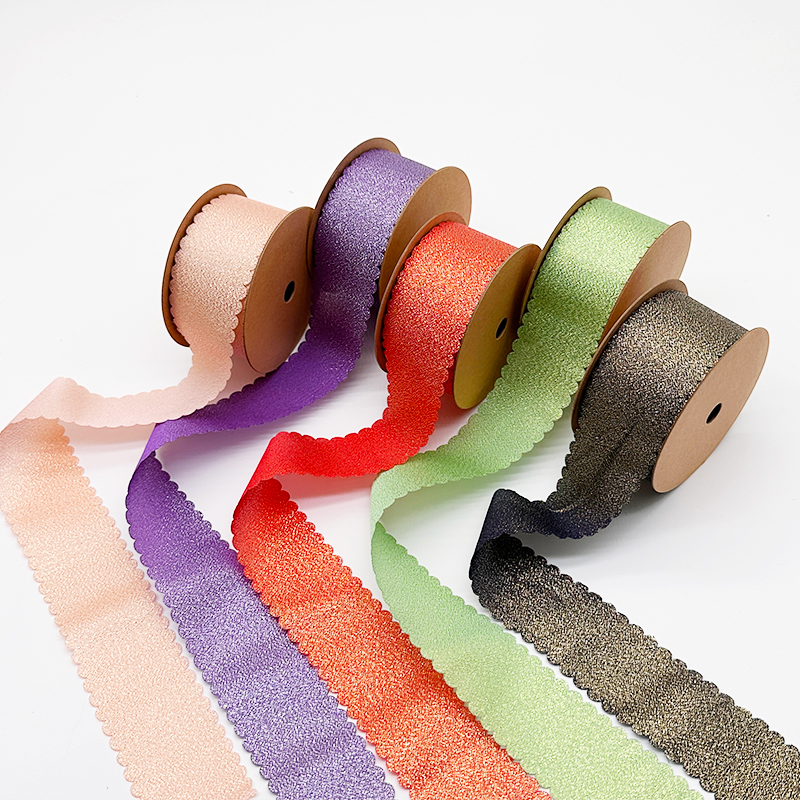 Luxury Ribbon Suppliers Decoration Flowers Grosgrain Ribbons with Wavy Edge for Cake Decoration Bow Packaging Color Ribbon