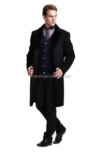 Best selling <strong>black</strong> long wool <strong>pea</strong> <strong>coat</strong> with hood - Product Image 1