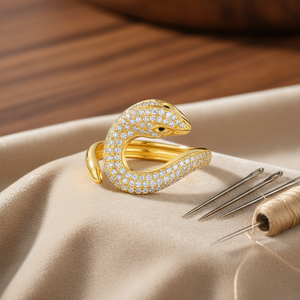 Anillo Serpiente de Oro de 18K Opulento con Diseño Serpentino Fluido y Micro Pavé Engastado a Mano para Joyería de Lujo Diaria - Product Image 2