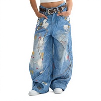 Vêtements pour hommes |   Jean bootcut streetwear tendance haut de gamme imprimé en 3D, coupe ample, en denim épais premium, pour le printemps