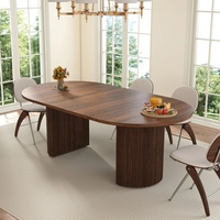 Table à manger transformable moderne avec table à manger extensible nordique à 3 à 5 panneaux pour la maison, le bureau ou l'hôtel - Ensemble de salle à manger