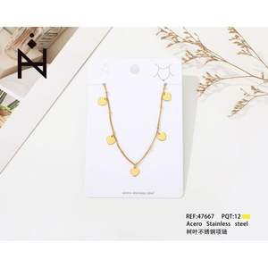 Collana con cuore in acciaio inossidabile Acero, placcata oro, ciondolo alla moda, gioiello per donna - Product Image 2