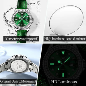 Orologio da <span class=keywords><strong>Donna</strong></span> <span class=keywords><strong>di</strong></span> Alta Qualità 9945, 50 Pezzi, Logo Personalizzato, Rotondo Verde, Moda Lusso, Marca in Acciaio Inossidabile, Orologio Casual - Product Image 5