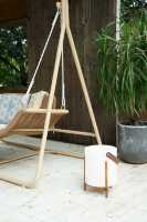 Chaise à bascule 1 place pour loisirs, suspendue, couleur bois, mobilier d'extérieur, offre spéciale