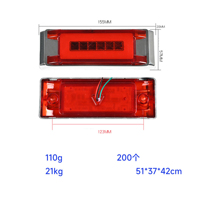 Nouvelle lampe de signalisation latérale LED à large surface pour camion, éclairage latéral, feu d'avertissement arrière pour remorque de camion