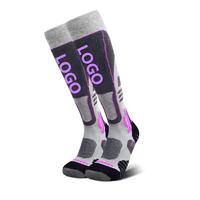 Chaussettes de ski en laine mérinos, épaisses, avec coussinets en tissu éponge, thermiques, longues, pour hommes et femmes, idéales pour la randonnée, le trekking et les sports d'hiver