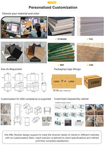 <span class=keywords><strong>Meuble</strong></span> de salle de bain mural moderne en bois massif et contreplaqué avec <span class=keywords><strong>vasque</strong></span> intégrée - Product Image 3