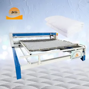 Mesin jahit Quilter lengan panjang pola otomatis, mesin Quilting jarum tunggal terkomputerisasi untuk seprai selimut