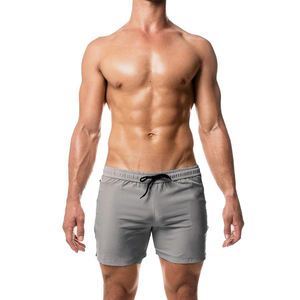 Short de gym kaki pour homme Short d'entraînement respirant en pur coton Fermeture à la taille élastique à séchage rapide Logo personnalisé décontracté grande taille - Product Image 2