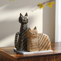 Figurine de Statue multifonctionnelle peinte à la main en céramique de chat de table d'intérieur de style pastoral d'art déco