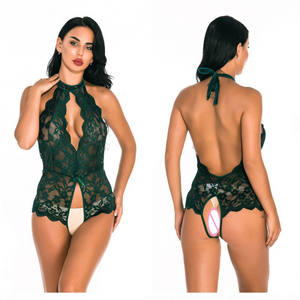 Chemise de nuit pour femmes, body en dentelle sans entrejambe, lingerie sexy à entrejambe ouvert - Product Image 4