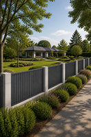 Panneaux de clôture verticaux en aluminium modernes, clôture de jardin pour l'intimité, clôture extérieure pour propriétés résidentielles, mur de clôture de propriété