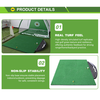 Tapis de golf Yousee 15 mm en nylon, tapis d'entraînement de swing de golf avec base en mousse NBR antichoc de 15 mm