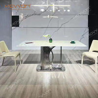 Table à manger moderne pliable et extensible en 5 parties avec structure en aluminium, longueur 36 pouces
