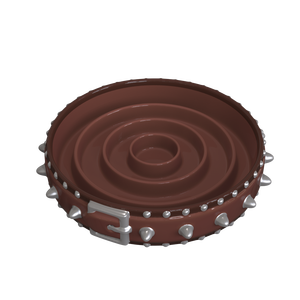 מותאם אישית לסביבה בצבע כסף אבזם כסף גדיל מאכל פורצלן חום כהה מעור בצורת מזין איטי - Product Image 3