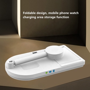 Chargeur <span class=keywords><strong>sans</strong></span> <span class=keywords><strong>fil</strong></span> 5 en 1 à vente chaude 2025, support de charge rapide pliable 15W pour téléphone, montre, écouteurs, un produit indispensable - Product Image 6