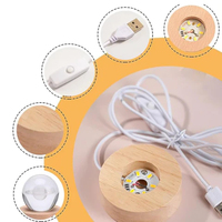 Vente en gros Veilleuse 3D Ornement intérieur en cristal Petite boule de cristal Veilleuse lumineuse boule avec USB