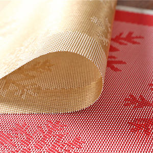 Tapis de Table de luxe en PVC tissé antidérapant, or, argent, rouge, tasse à café, napperon de noël en forme de cerf et de flocon de neige, nouveau - Product Image 5
