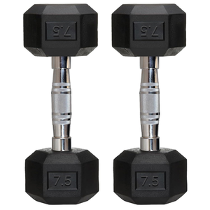 Hexagonal Dumbbell Gym Fitness Equipment Custom logo Cast <b>Iron</b> Rubber Coated Hex Dumbbell - Product Image 1