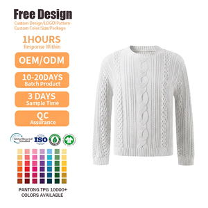 Custom GOTS Long Sleeve <b>Jumper</b> <b>Pullover</b> Designer Classic Knitwear Autumn Winter 100% Cotton Knitted Sweater for Men - Product Image 1
