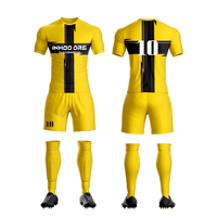 Set Jersey sepakbola kustom poliester berpori dengan Logo cetak Digital bordir nama Dropshipping tersedia