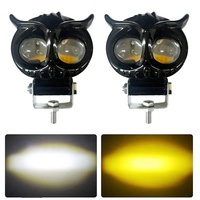 Nuevo Faro LED de 12 Voltios y 24V con Forma de Búho, Luz Lateral LED, Mini Luz de Conducción, Faros Antiniebla Delanteros para Motocicletas, Bicicletas y Cuatrimotos